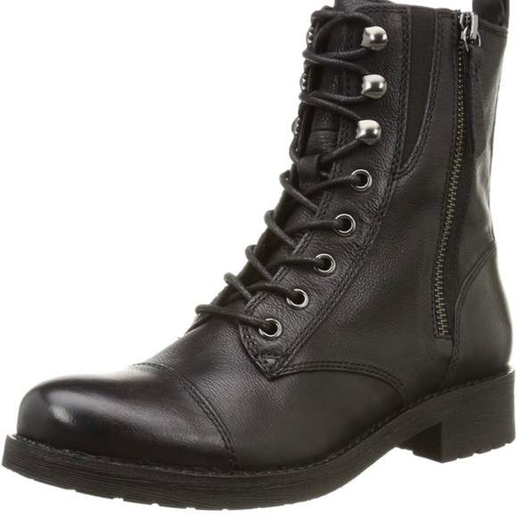 GEOX chocolate brown combat boots. *zippered lace up. - Picture 4 of 11